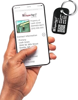 Étiquette d'identification intelligente en aluminium anodisé série sentry dynotag® pour porte-clés et propriété