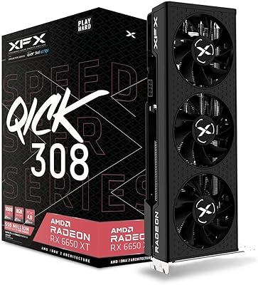 Carte graphique de jeu xfx speedster qick308 radeon rx 6650xt ultra avec 8