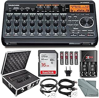 Tascam dp-008ex bundle digital pocketstudio 8 pistes avec étui de protection + piles