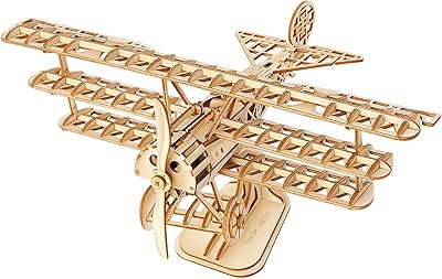 Alissamin kit de modèle de puzzle en bois 3d diy en forme d'avion