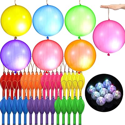 50pcs ballons de frappe lumineux avec lumière led multicolore, les lumières castwave brillent