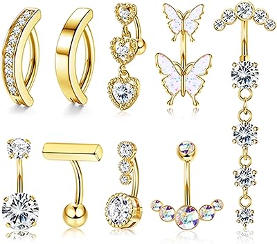 Lilymimi 9 pièces boucles d'oreilles pendantes avec un joli design coloré parsemées