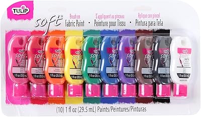 Ensembles de peinture pour tissus doux tulip - 10 pièces couleurs arc-en-ciel
