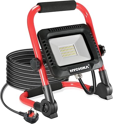 Lampe de travail led haishika 30w, lumières de chantier 3000 lumens, étanche ip65