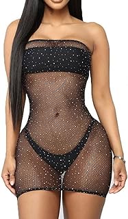 Lingerie moulante sexy en dentelle transparente et strass pour femme, grande taille