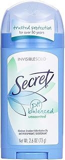 Déodorant anti-transpirant solide invisible secret non parfumé 26 oz (paquet de 10)