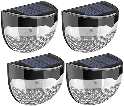 Lumières de clôture à énergie solaire 4 appliques murales de jardin solaires