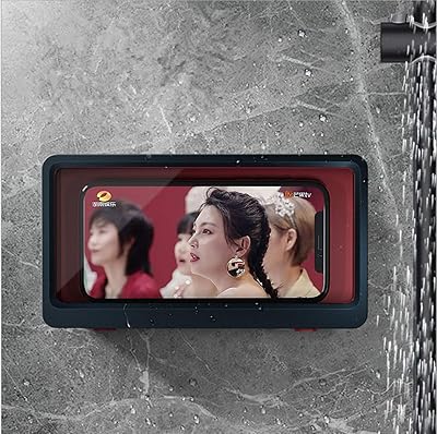 Support de téléphone mural de salle de bain étanche et antibuée avec écran
