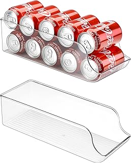 Burecon lot de 2 organisateurs de canettes de boisson pour réfrigérateur, support de canette de soda en plastique transparent, bac de rangement pour réfrigérateur, congélateur, garde-manger, cuisine - pour canettes standard. Achetez en toute sérénité sur Diaytar