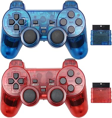 Manette sans fil ps2, joystick 2,4 g à double vibration intégré compatible