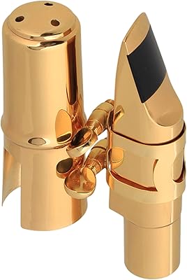 Yibuy embouchure en métal pour saxophone ténor si bémol avec couvercle et bracelet
