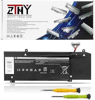 Zdthy batterie de remplacement pour ordinateur portable dell alienware m15 p79f m17 r1