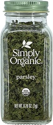 Flacons de persil biologiques certifiés simply organic, parés et portés, 7,5 ml