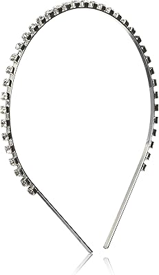 Bandeau en métal argenté parsemé de cristaux swarovski de caravan