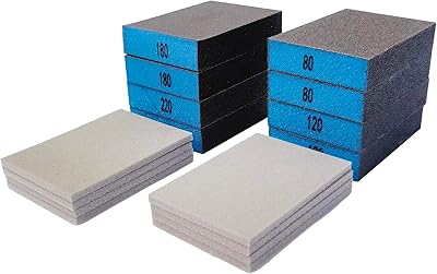 Blocs de ponçage grossiers et fins à double usage, humides et secs, lavables et réutilisables, parfaits pour peindre les murs en bois et en métal (bleu, lot de 16). Toutes les catégories, tous les prix sur Diaytar