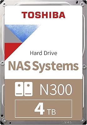 Toshiba n300 nas-festplate, 4 to ethernet 3.5-zoll-sata-festplate, 24/7-betrieb, idéal pour nas avec 1-8