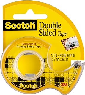Ruban adhésif double face scotch avec distributeur, 136d, 1/2" x 250"