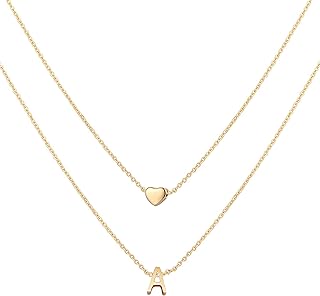 Momol collier en acier inoxydable plaqué or 18 carats en forme de cœur