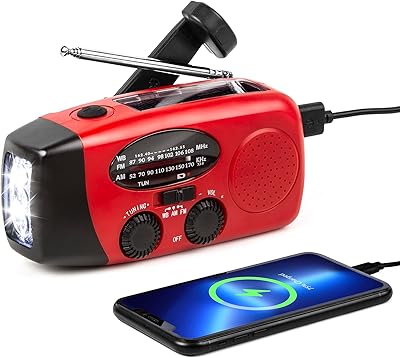 Radio d'urgence à énergie solaire zofkal, météo, maison, camping, radio d'urgence avec am/fm