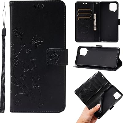 Abholy wallet design étui de protection pour galaxy a22 4g en cuir