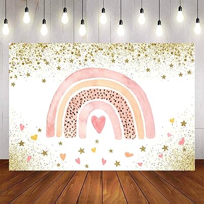 Toile de fond d'anniversaire omiko rainbow boho toile bohème pastel pailletée pour fête