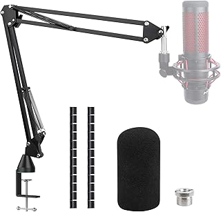 Support de microphone à perche pour hyperx quadcast s support suspension par câble