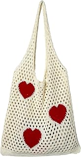 Sac à main de plage en maille au crochet, sac hobo fairy core