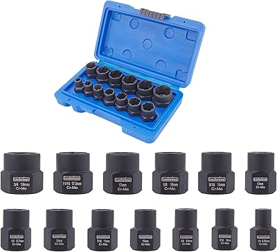 Kit de retrait d'écrous et de boulons lucky way, 13 pièces, douille d'extraction