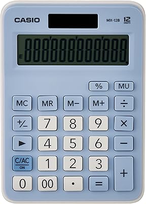 Calculatrice casio 12 chiffres mx-12b-lb bleu