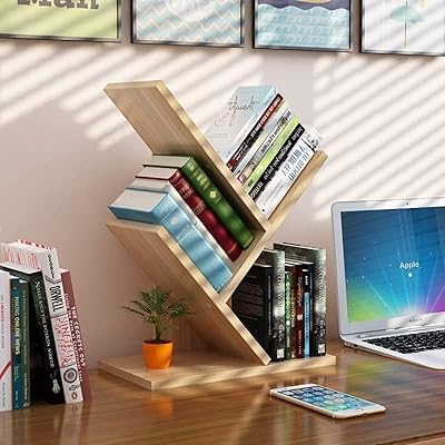 Bibliothèque kfifi tree, bibliothèque sur pied à 3 niveaux, étagère de rangement