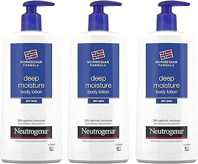Lait corporel neutrogena hydratation profonde pour peau sèche, formule norvégienne, hydratation 24 heures