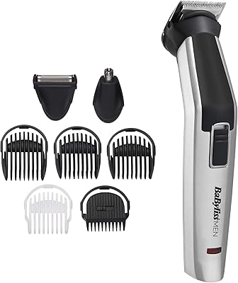 Tondeuse à cheveux bayliss mt726sde, kit multi-coupe 8 en 1 en titane, argent