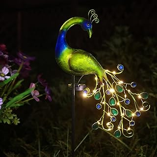 Lumières décoratives en métal à énergie solaire gigiro flamingo avec piquets - lampes