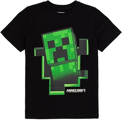 T-shirt à manches courtes minecraft boys crawling inside noir, noir, taille unique