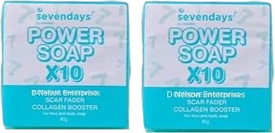 2 barres sevendays by her skin power savon pour visage et corps, 80g