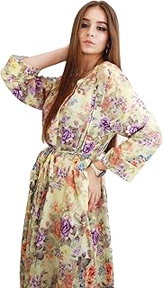 Robes longues à imprimé floral kidwala pour femme avec nœud sur le devant