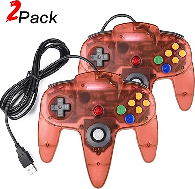 Pack de 2 contrôleurs usb classiques n64, manette de jeu rétro miadore usb n64 pour pc et mac (rouge clair). Consommez mieux avec Diaytar, votre marketplace discount