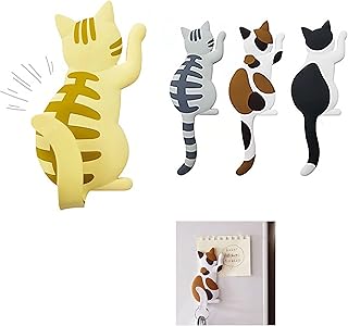 4 pièces aimants de réfrigérateur en forme de chat, crochets magnétiques de réfrigérateur