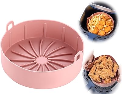 Doublures rondes réutilisables en silicone pour friteuse à air, poêle en silicone facile