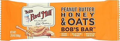 Bob's red mill bob's bar, beurre de cacahuète, miel et avoine, sans gluten