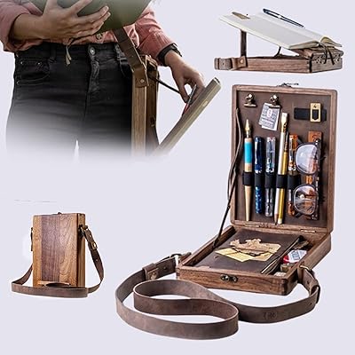 Boîte à livres en bois, boîte en bois multifonctionnelle rétro portable en noyer