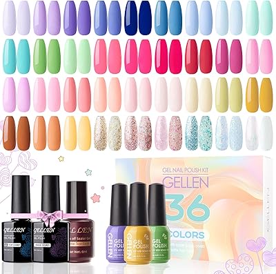 Kit de vernis à ongles gel gellen - avec couches de finition