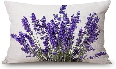 Housses de coussin à motif floral lavande 12" x 20", housse de coussin