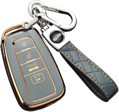 Coque de clé avec porte-clés pour toyota camry rav4 highlander