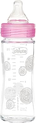 Bouteille en verre à débit lent chicco well-being 240 ml 0m + silicone