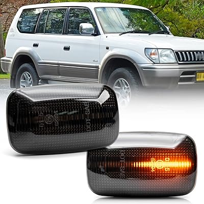 Nslomo feux de position latéraux à led séquentiels ambre pour land cruiser 1998-2007