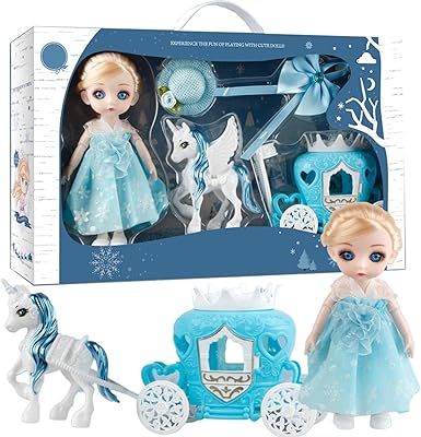 Poupée de neige, jouet de poupée avec chaussures et vêtements licorne, cadeau d'anniversaire