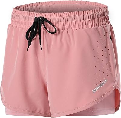 Short de course de yoga 2 en 1 pour femme avec fermeture