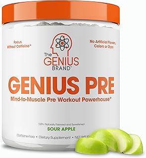 Poudre de pré-entraînement nootropique sans caféine de la marque genius - 20sv