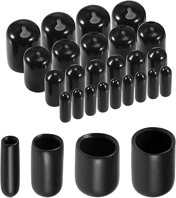 40pcs embouts ronds en caoutchouc 1-8" 1-4" 3-8" 1-2" kit assorti de protecteurs
